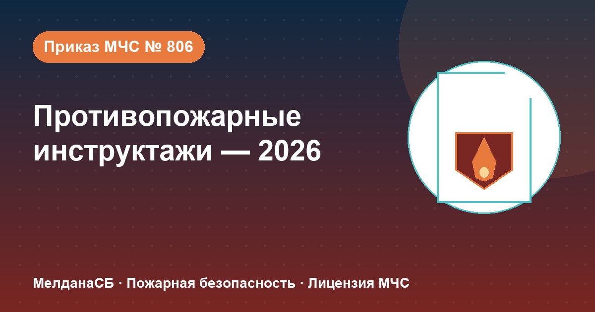 Противопожарные инструктажи в 2026 году: виды, программы и журнал по приказу МЧС № 806 в Кирове